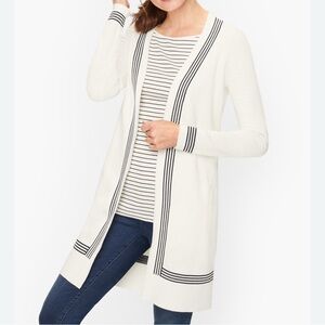 EUC- Talbots Cotton Blend Longline Tipped Cardigan